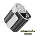 LED Display Waist Clip & Neck Hanging Fan – Portable Mini Portable Wearable Fan Axl White