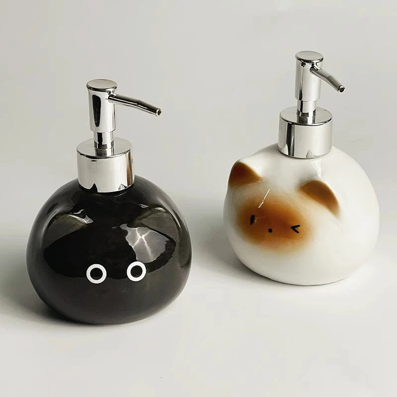 Ceramic Cat Soap Dispenser – Cute Press Pump Bottle Soap Dispenser Axl