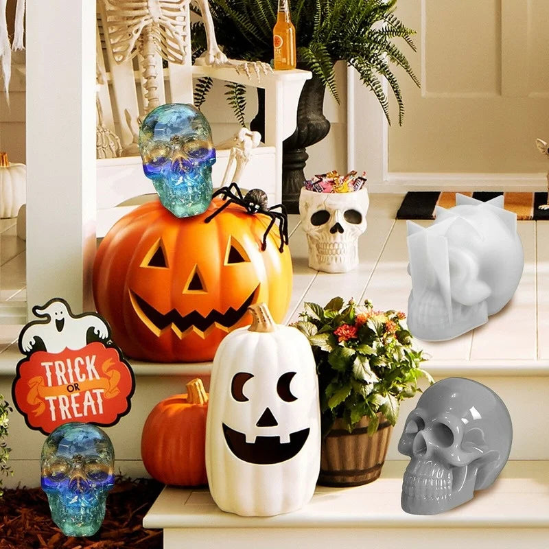 3D Skull Silicone Mold – Halloween Candle, Soap & Resin Craft Silicone Craft Mold Axl