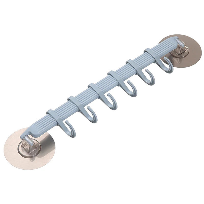 6-Row Suction Cup Corner Hook – No-Drill Bathroom Organizer Suction Cup Hook Axl Blue