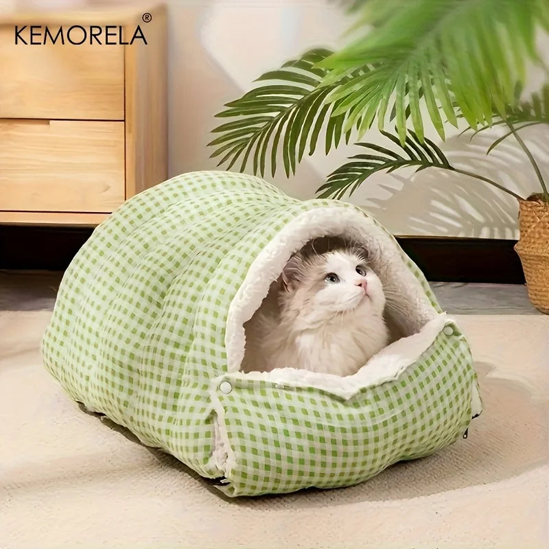 KEMORELA Fuzzy Cat Sleeping Bag – Warm Washable Pet Bed Cat Sleeping Bag Axl