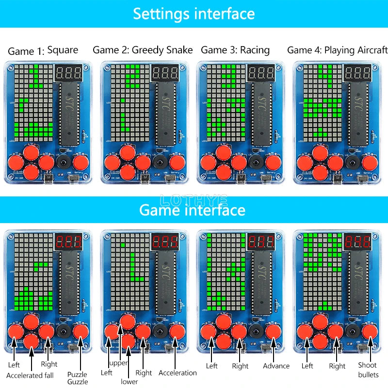 DIY Retro Pixel Game Console Soldering Kit – Snake & Racing DIY Electronics Kit Axl