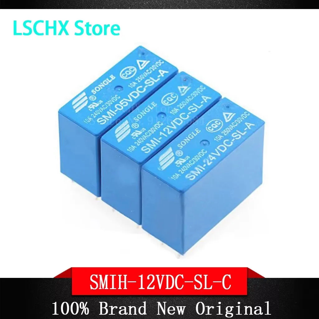 10-Pack SMIH DC Signal Relay – 5V 12V 24V SL-A & SL-C PCB Signal Relay Axl SMIH-24VDC-SL-C