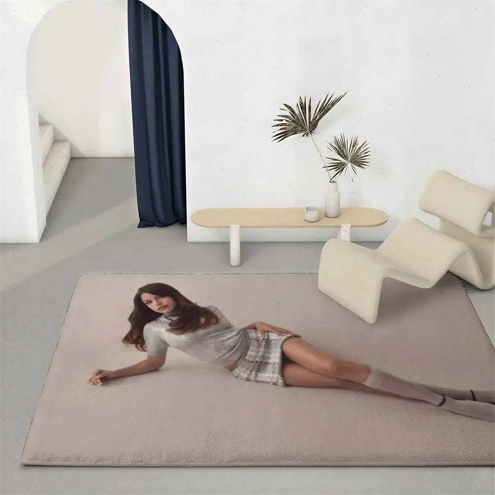 Non-Slip Flannel Floor Mat – Soft Plush Indoor Rug, 6 Sizes Indoor Floor Rug Axl White2 60x90cm