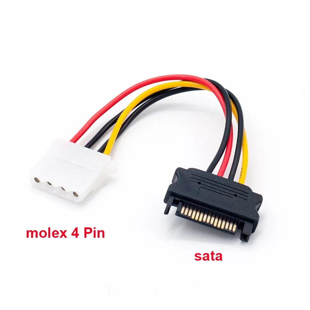 4-Pin Molex IDE to 15-Pin SATA Power Adapter Cable for PC HDD SATA Power Adapter Axl 15p-4p-1pcs 20CM