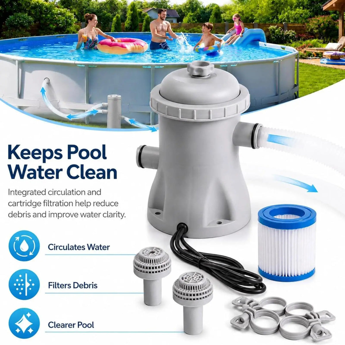 Pool Sand Filter Pump Set – Backyard, Pond & Garden Use Pool Filter Pump Axl Default Title