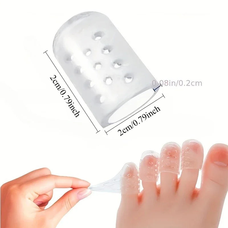 14-Pack Breathable Toe Protectors – Transparent Waterproof Socks Toe Protector Sleeves Axl