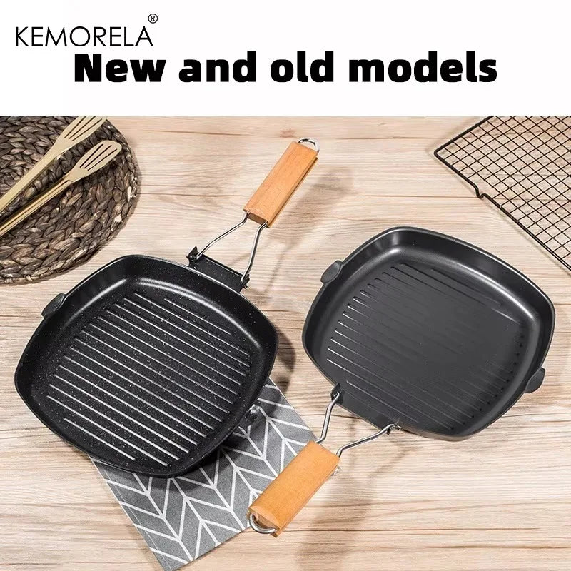 KEMORELA Foldable Grill Pan – Portable Non-Stick Camping Skillet Foldable Grill Pan Axl