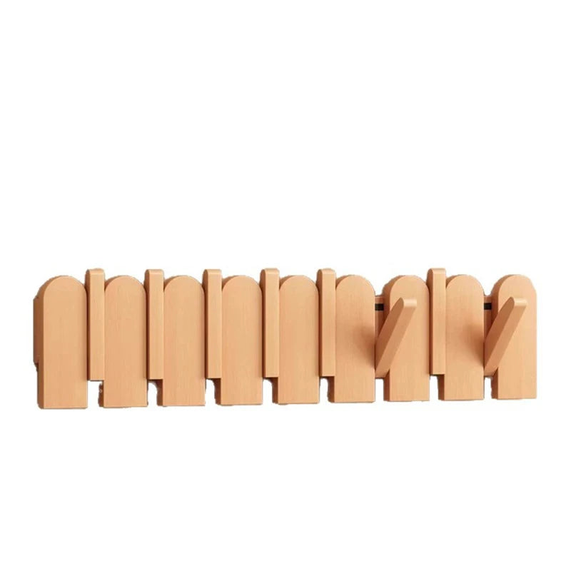 Modern Beech Wood Wall Coat Rack – 10+ Hooks, 30kg Capacity Wall Coat Rack Axl