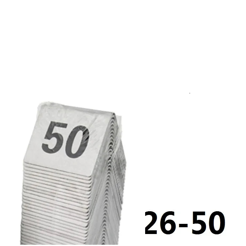 Stainless Steel Tent Table Numbers – Set of 25 or 50 Table Number Cards Axl 26 to 50