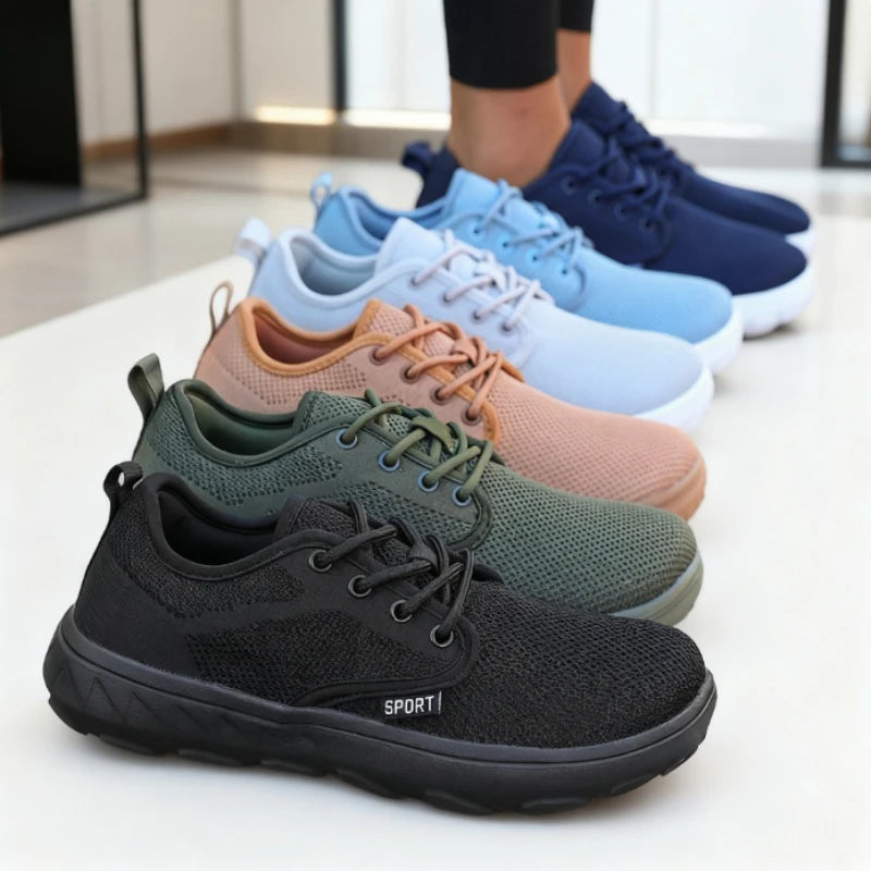 Women's Wide Toe Barefoot Sneakers | Breathable Mesh Platform Platform Walking Sneakers Axl