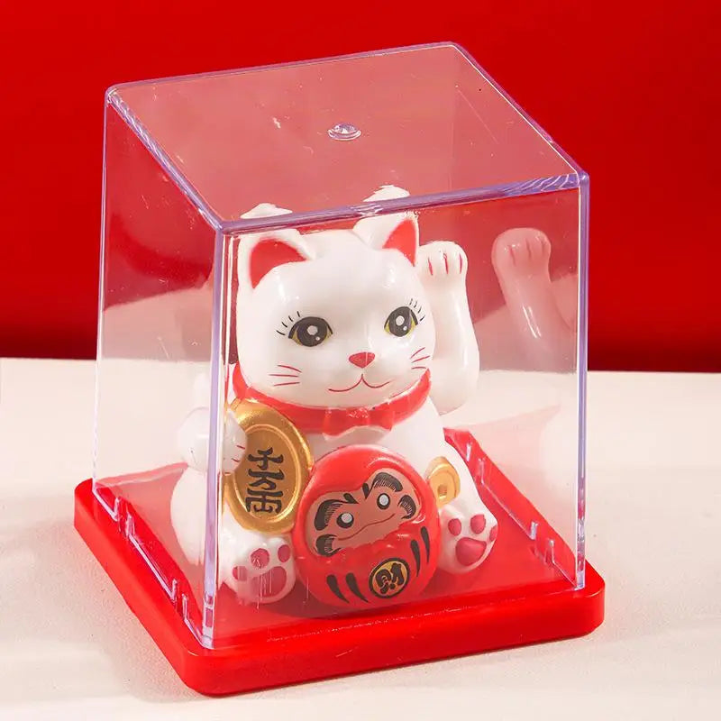 Solar Lucky Beckoning Cat Ornament – Home & Office Décor Solar Cat Ornament Axl A1