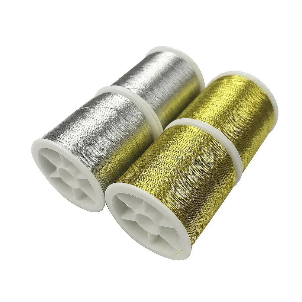 100M Metallic Embroidery Thread Gold Silver Cross Stitch Floss Embroidery Thread Axl