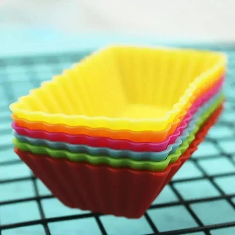 10-Piece Colorful Silicone Rectangular Muffin Molds | Baking Set Silicone Baking Molds Axl