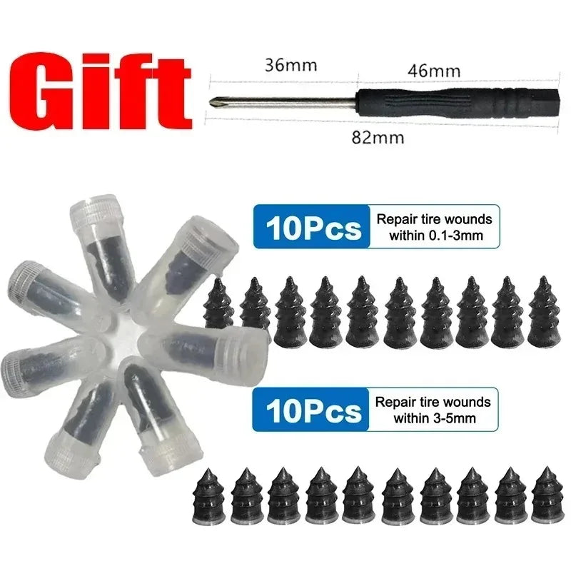 Tire Repair Rubber Nails 10/20/30 Pcs – Puncture Fix Kit Tire Repair Kit Axl 20Pcs Mix