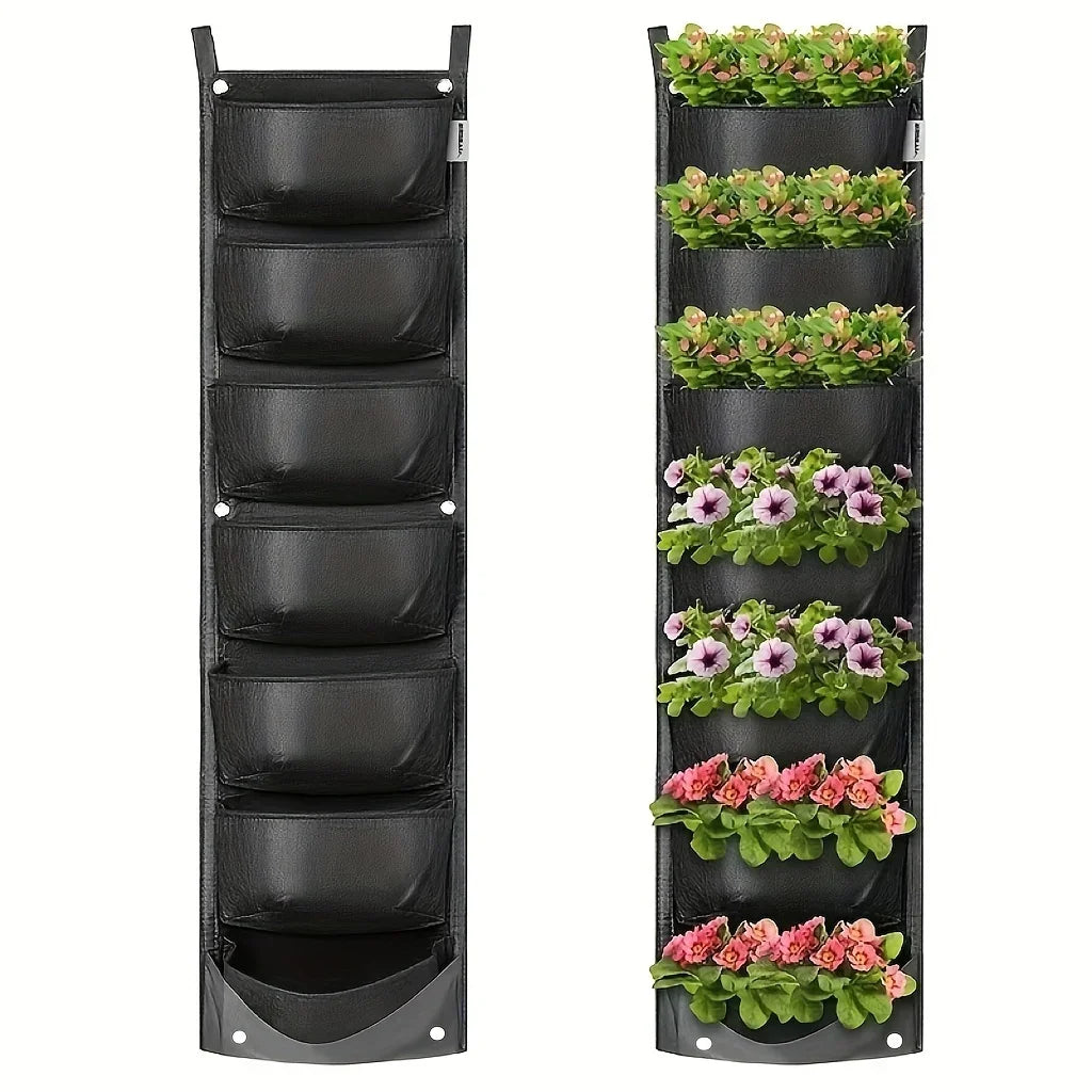 7-Pocket Vertical Wall Planter – Hanging Waterproof Planter Bags Vertical Wall Planter Axl