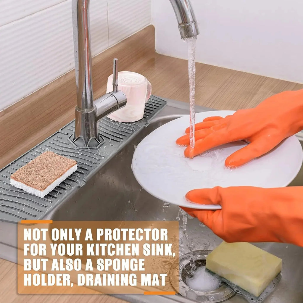 Silicone Sink Faucet Mat – Splash Guard & Countertop Protector Sink Faucet Mat Axl