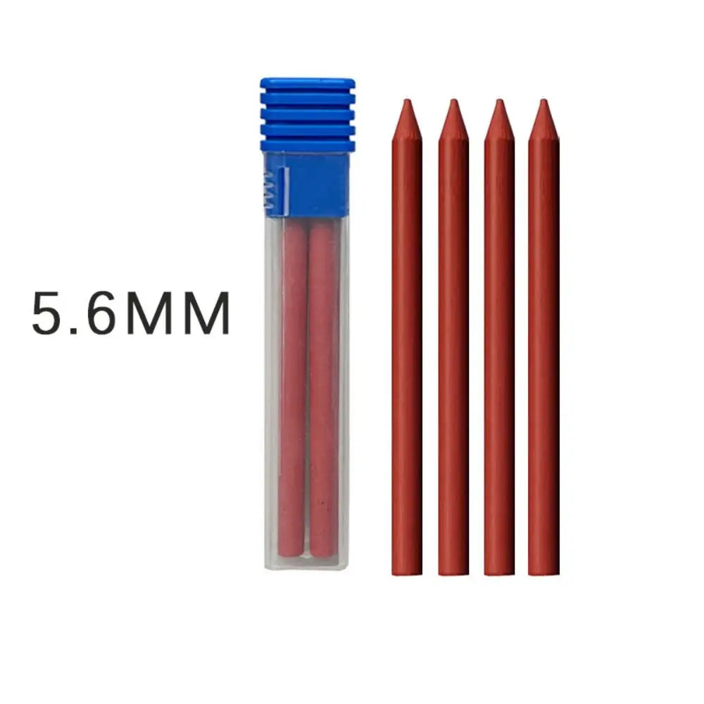 5.6mm Metal Mechanical Pencil with Built-In Sharpener Mechanical Pencil Axl 4PCS-2B Red Refill