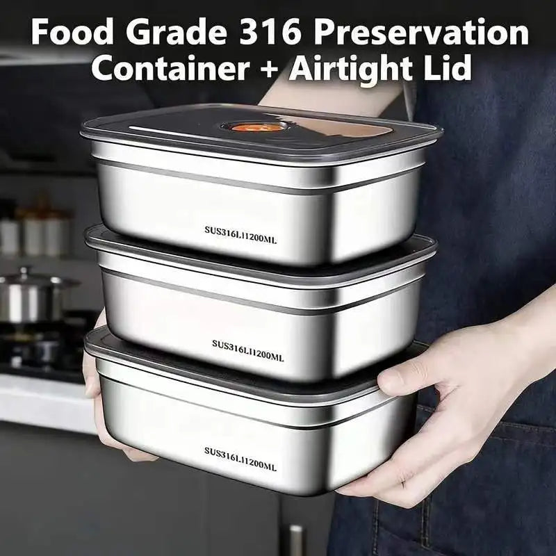 Stainless Steel Leak-Proof Bento Box – Large 1200ml Capacity Stainless Steel Lunch Box Axl