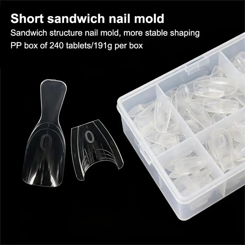 60-Pc Coffin Dual Nail Extension Forms – Acrylic Mold Kit Nail Extension Forms Axl
