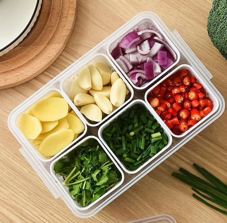 Fridge Fresh-Keeping Drain Box – Garlic Veggie Organizer Food Storage Container Axl
