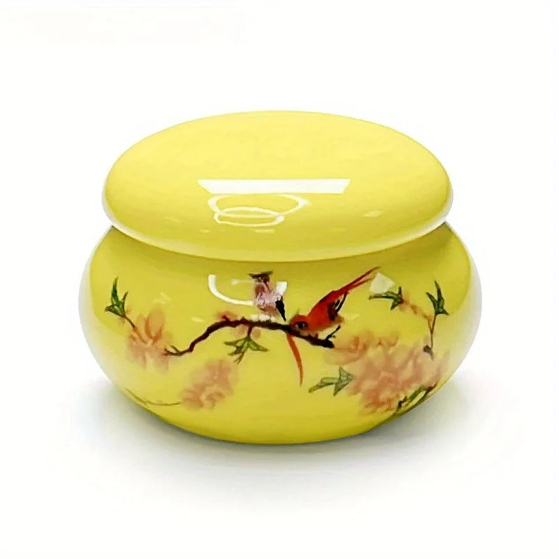 Ceramic Dappen Dish with Lid – Nail Art Acrylic Liquid Cup Nail Art Tool Axl YELLOW