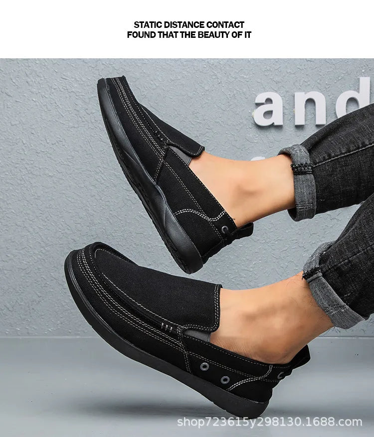 Men's Canvas Slip-On Loafers | Korean Style Casual Shoes Canvas Slip-On Loafers Axl