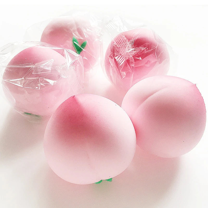 Peach Slow Rising Squeeze Toy – Silicone Sensory Fidget Slow Rising Squishy Axl