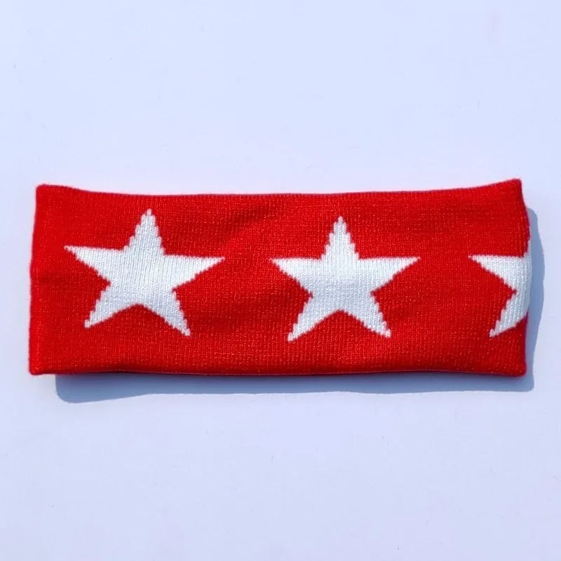 Women's No-Slip Yoga Headbands – Star Print Hair Wraps 1-2 Pc Yoga Headband Axl RedA-1pcs