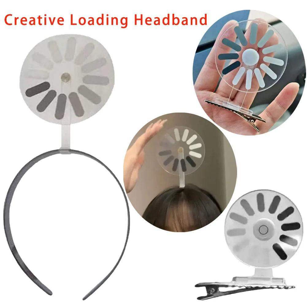 Loading Symbol Rotating Headband – Funny Geek Hair Hoop Novelty Headband Axl