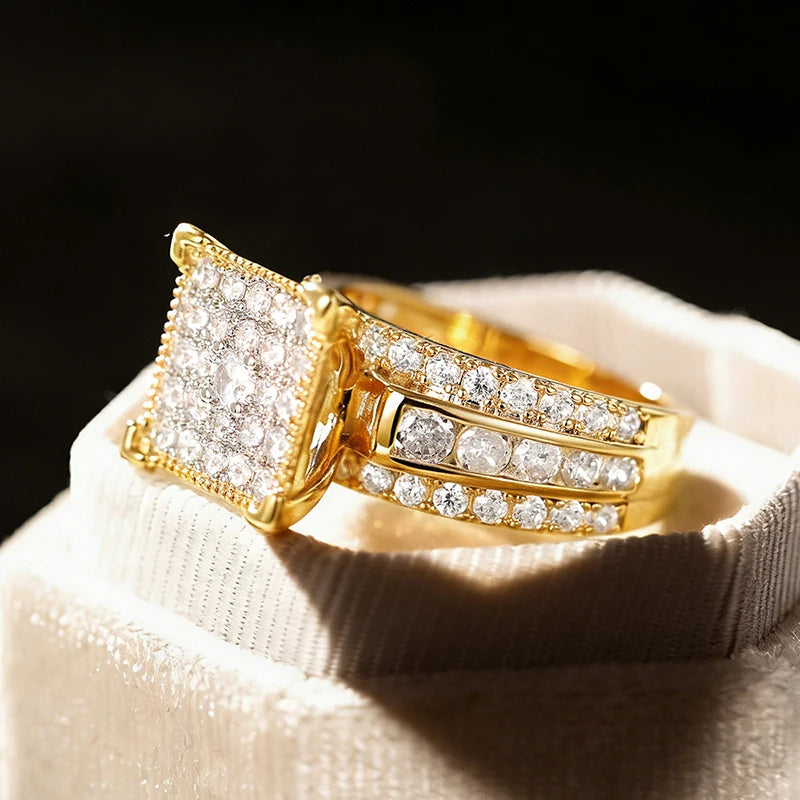 Huitan Women's Cubic Zirconia Wedding & Engagement Ring Fashion Ring Axl