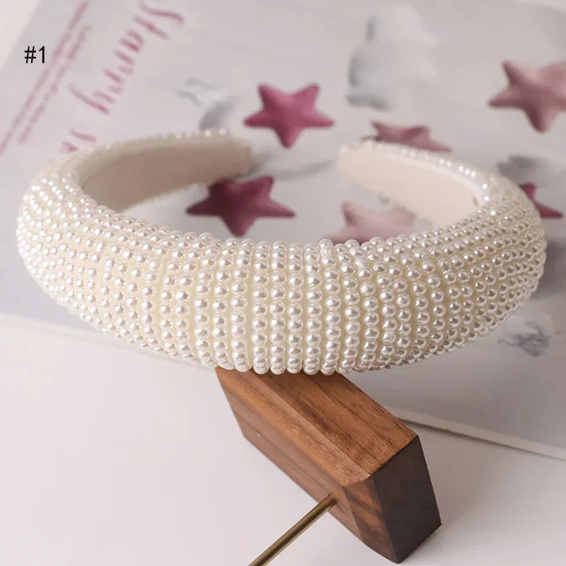 Retro Pearl Headbands for Women – Elegant Hair Accessories Pearl Hair Headband Axl 1