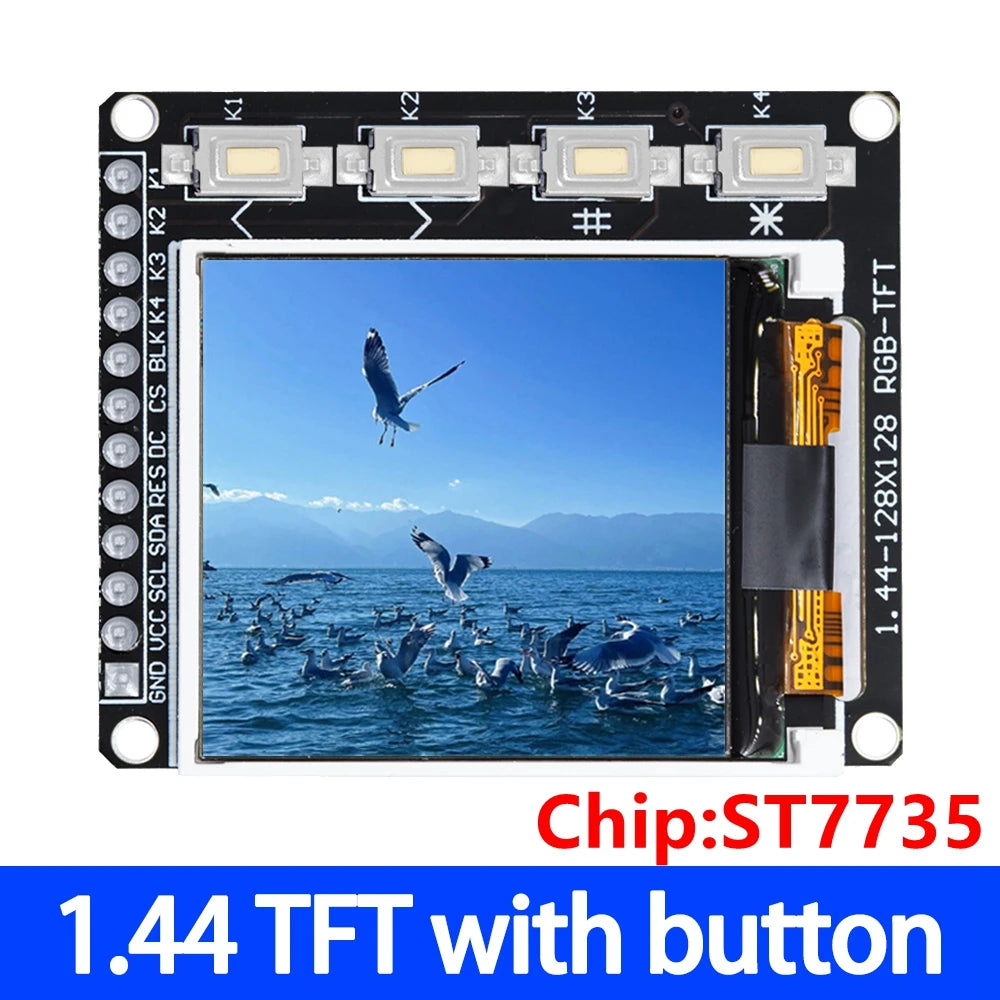 TFT Color LCD Module SPI 0.96–1.8" ST7735 ST7789 | 4-Key LCD Display Module Axl 1.44 TFT with 4key