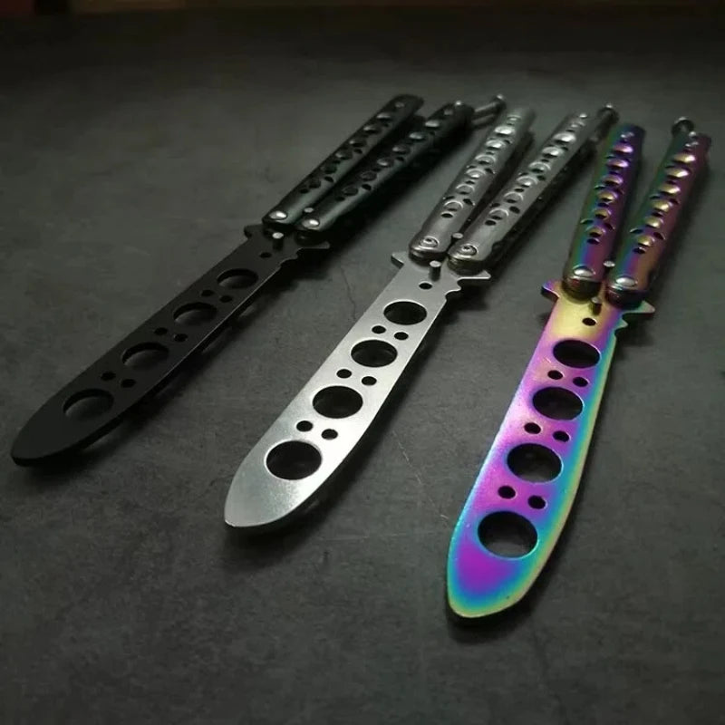 Balisong Butterfly Knife Trainer – Stainless Steel Practice Tool Butterfly Knife Trainer Axl