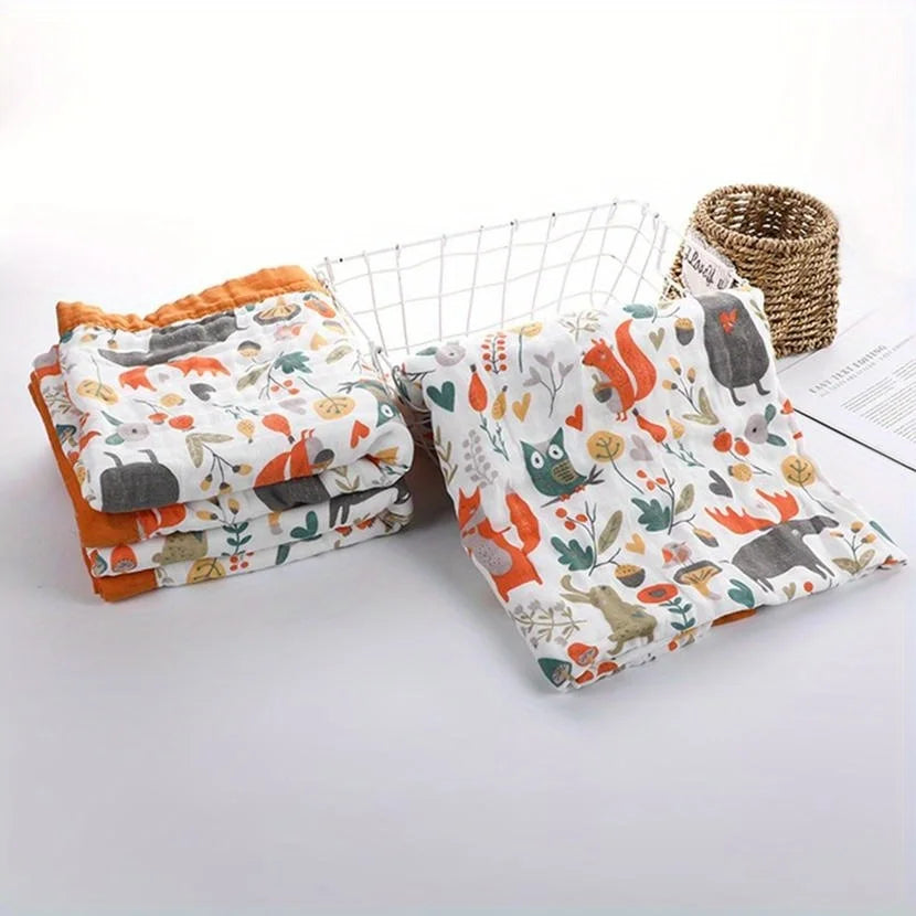 6-Layer Muslin Cotton Baby Swaddle Blanket | Soft & Breathable Baby Swaddle Blanket Axl