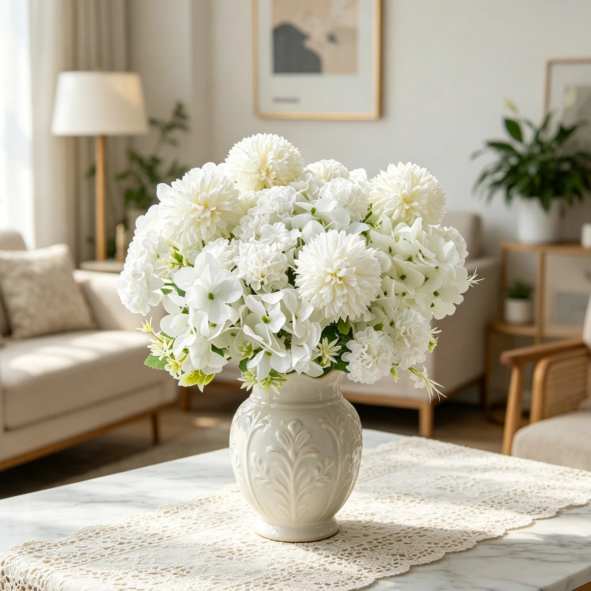 Silk Ball Chrysanthemum Artificial Flowers – Bouquet & Home Decor Artificial Silk Flowers Axl