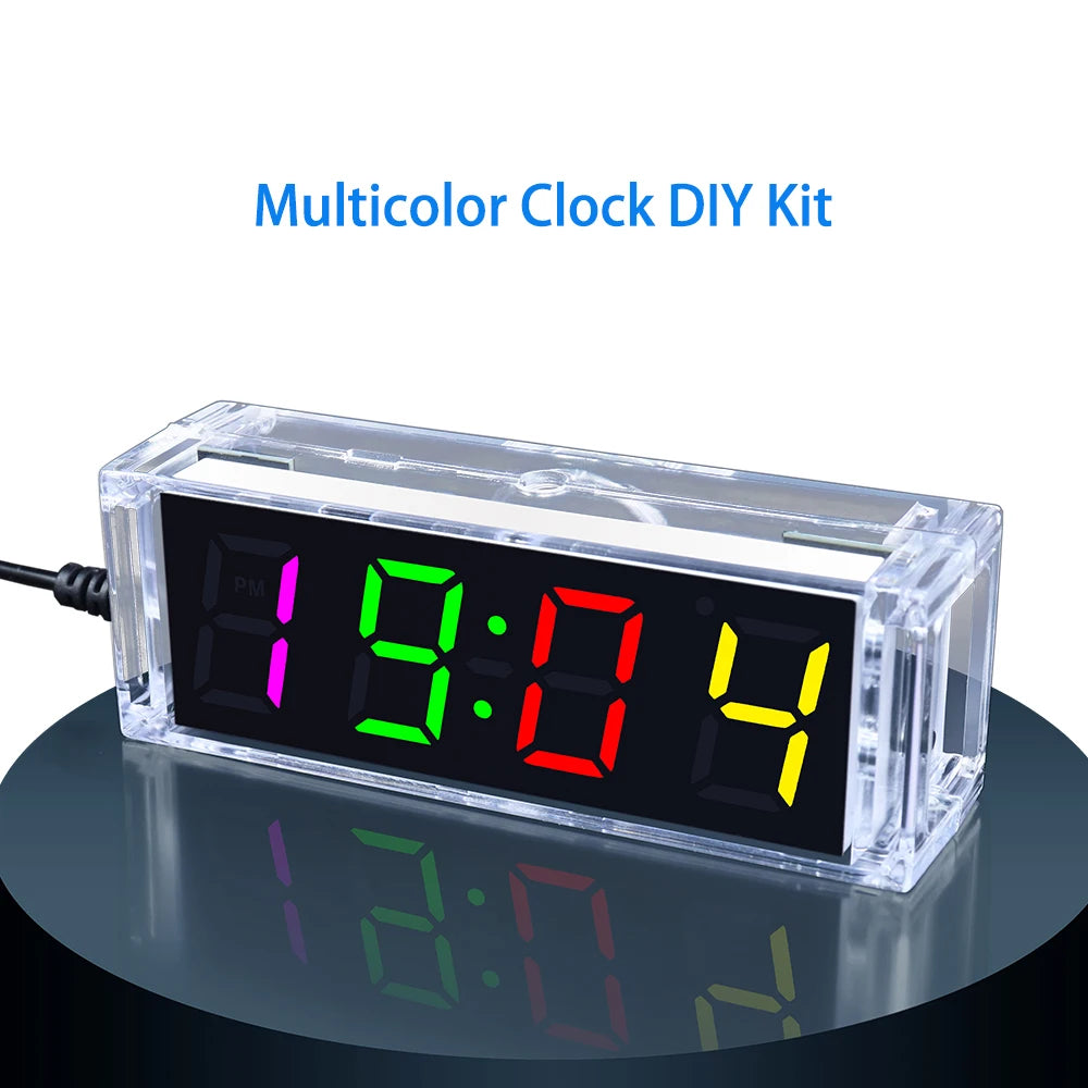 DIY LED Digital Alarm Clock Soldering Kit – Transparent Shell DIY Electronics Kit Axl