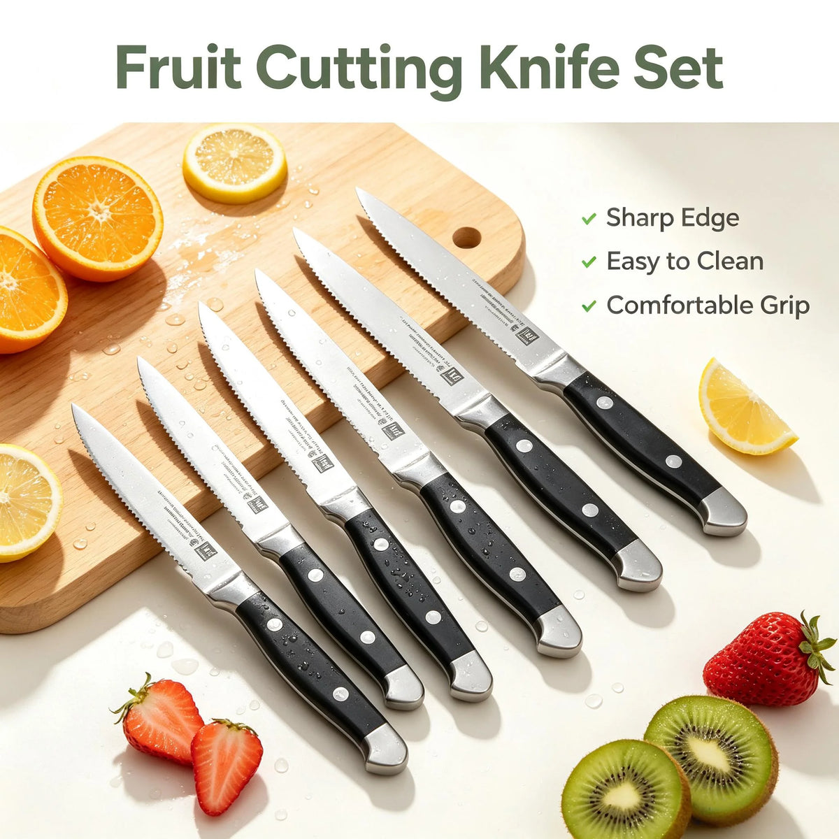 Classic Stainless Steel Steak Knife Set – Polished Handles Steak Knife Set Axl