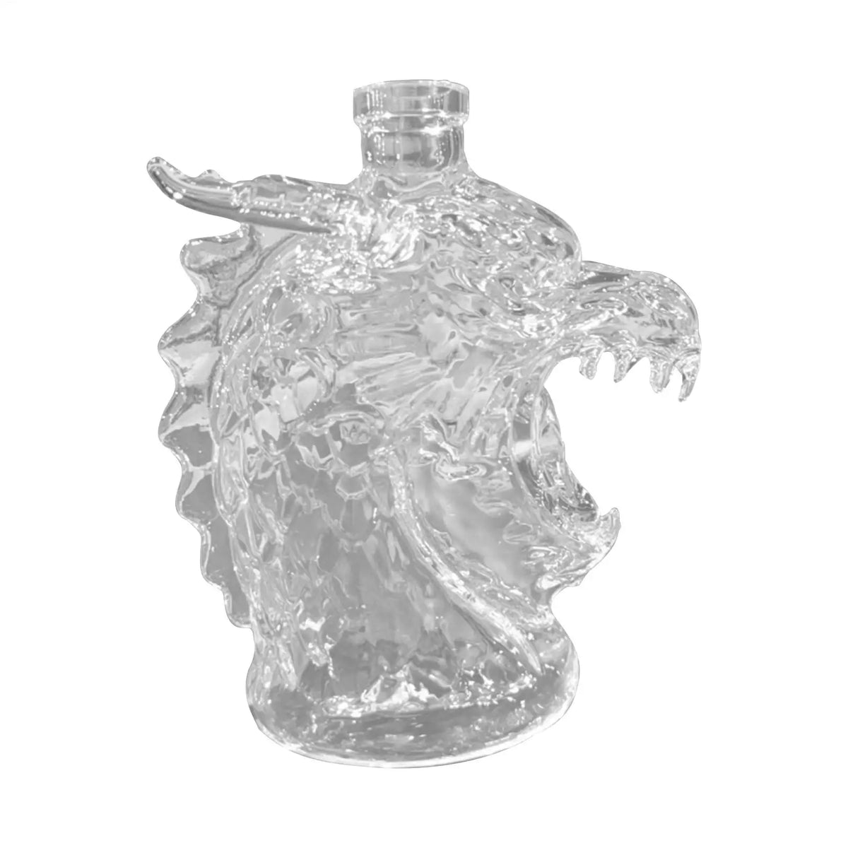 Clear Glass Dragon Decanter – Novelty Collectible Liquor Bottle Glass Decanter Axl