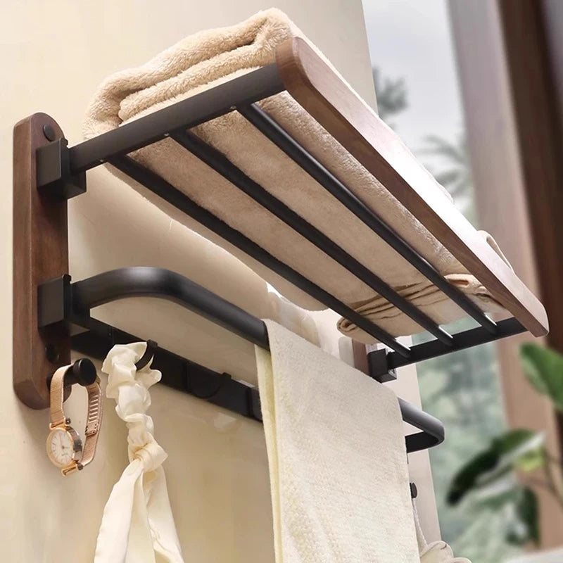 Wall-Mounted Wood & Metal Storage Shelf | Modern 2-Tier Rack Wall Storage Shelf Axl