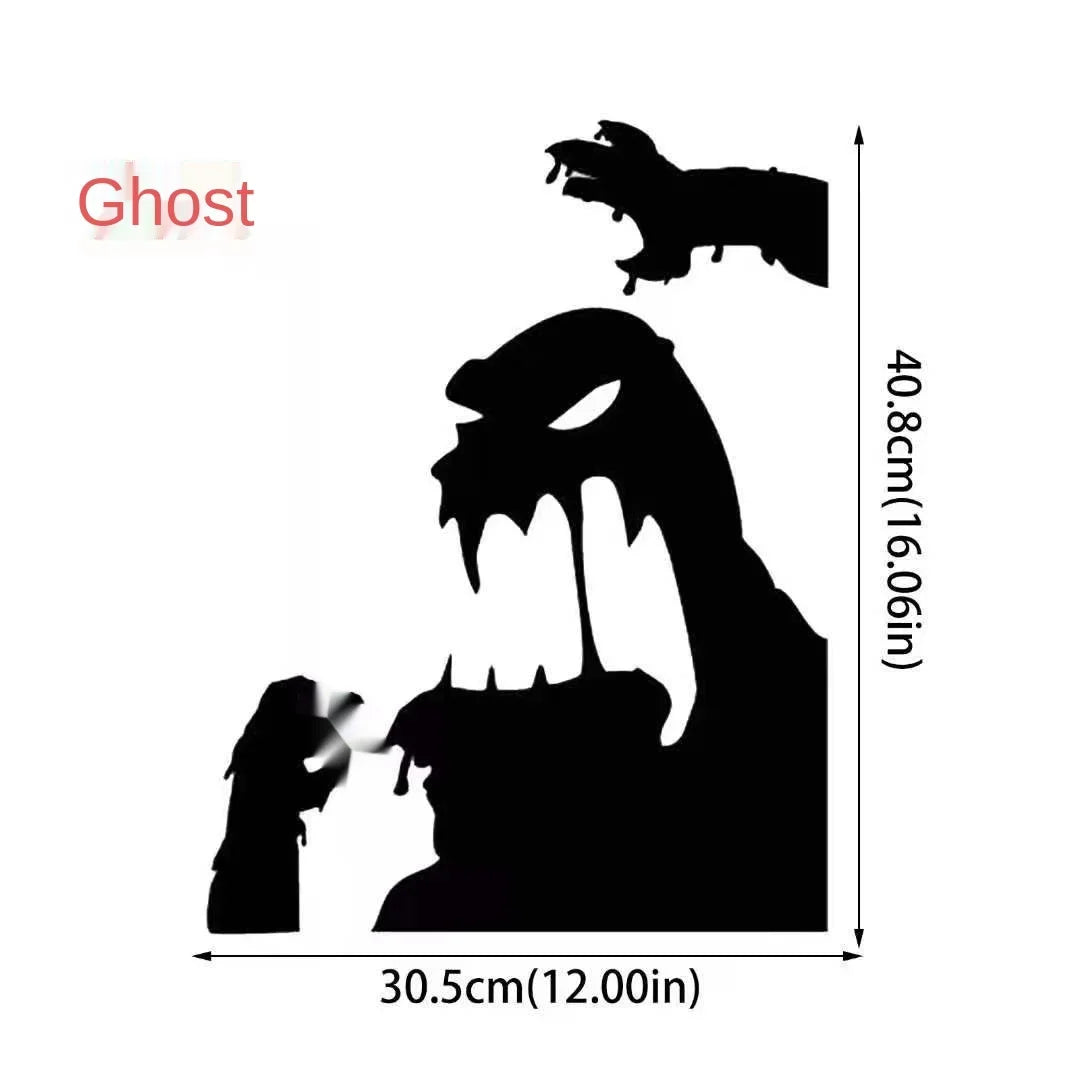 Halloween Witch & Ghost Static PVC Window Door Stickers Halloween Window Stickers Axl C