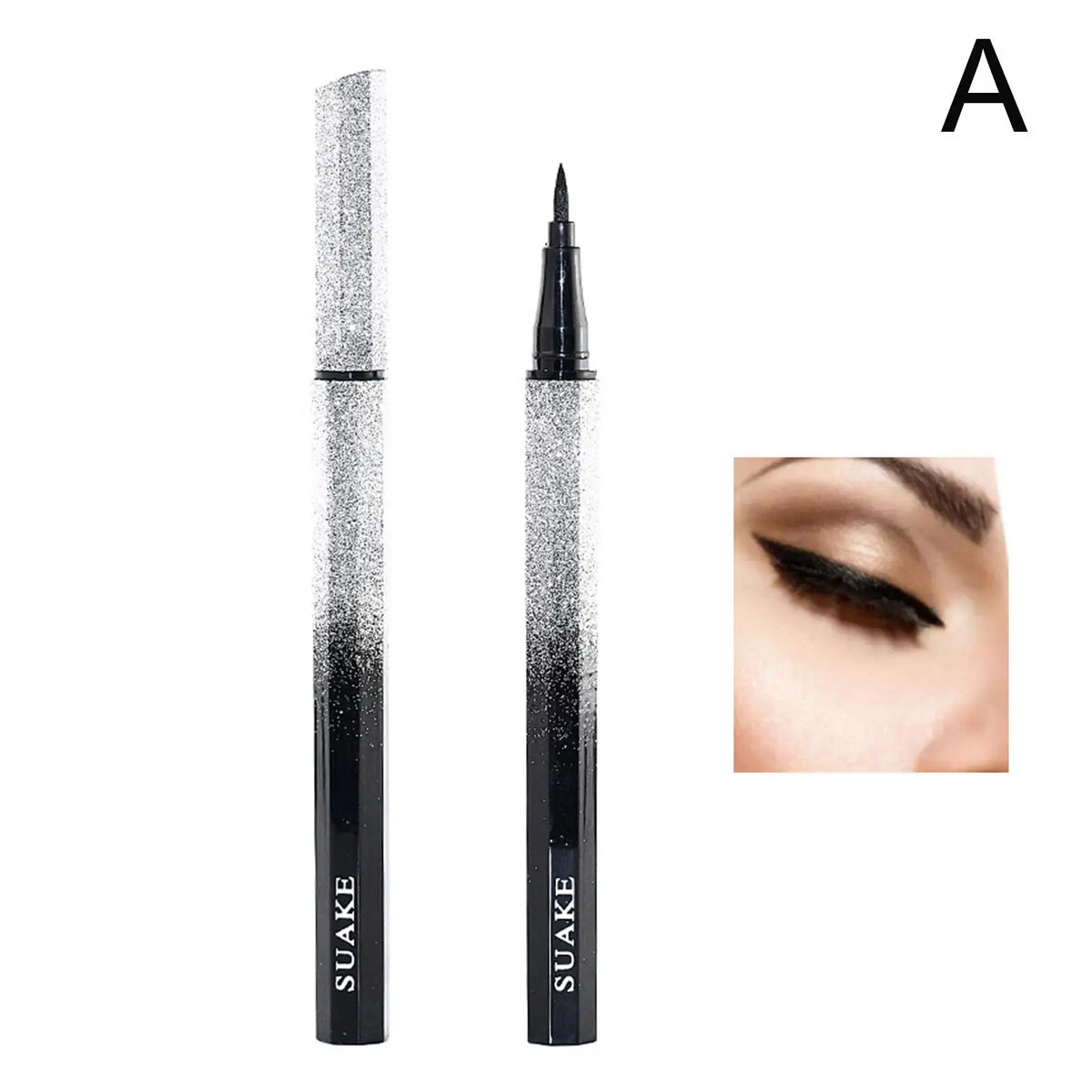 Rotating Stamp Eyeliner Pen – Dual-Tip Waterproof Wing Liner Stamp Eyeliner Pen Axl A Black