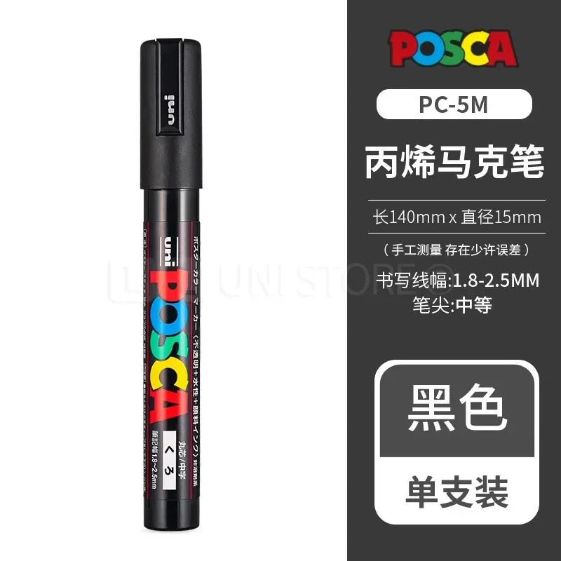 Uni POSCA Acrylic Paint Markers PC-1M 3M 5M – Multi-Colour