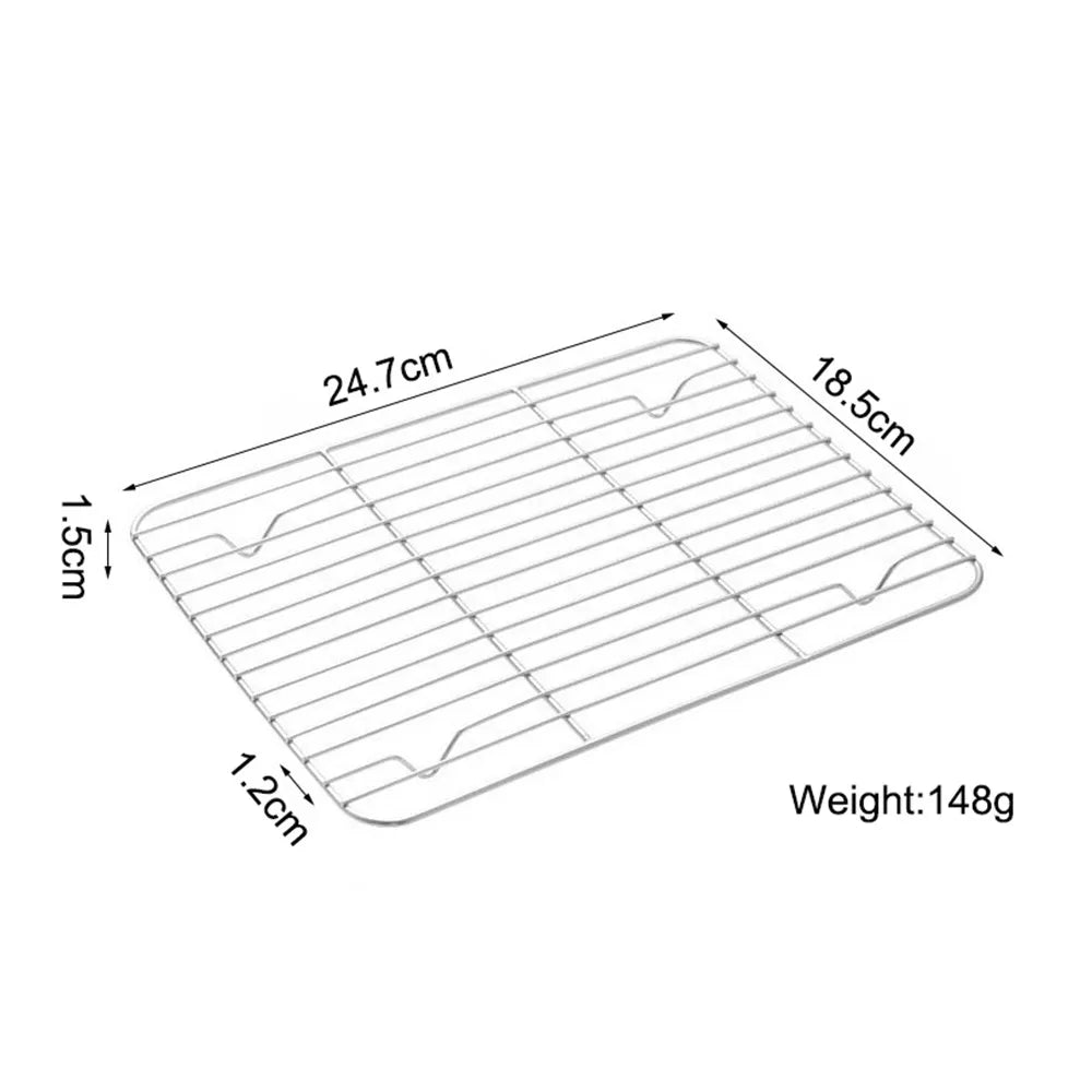 Stainless Steel BBQ Grill Rack – Non-Stick Cooling & Baking Tray Cooling & Grill Rack Axl 24.7x18.5cm