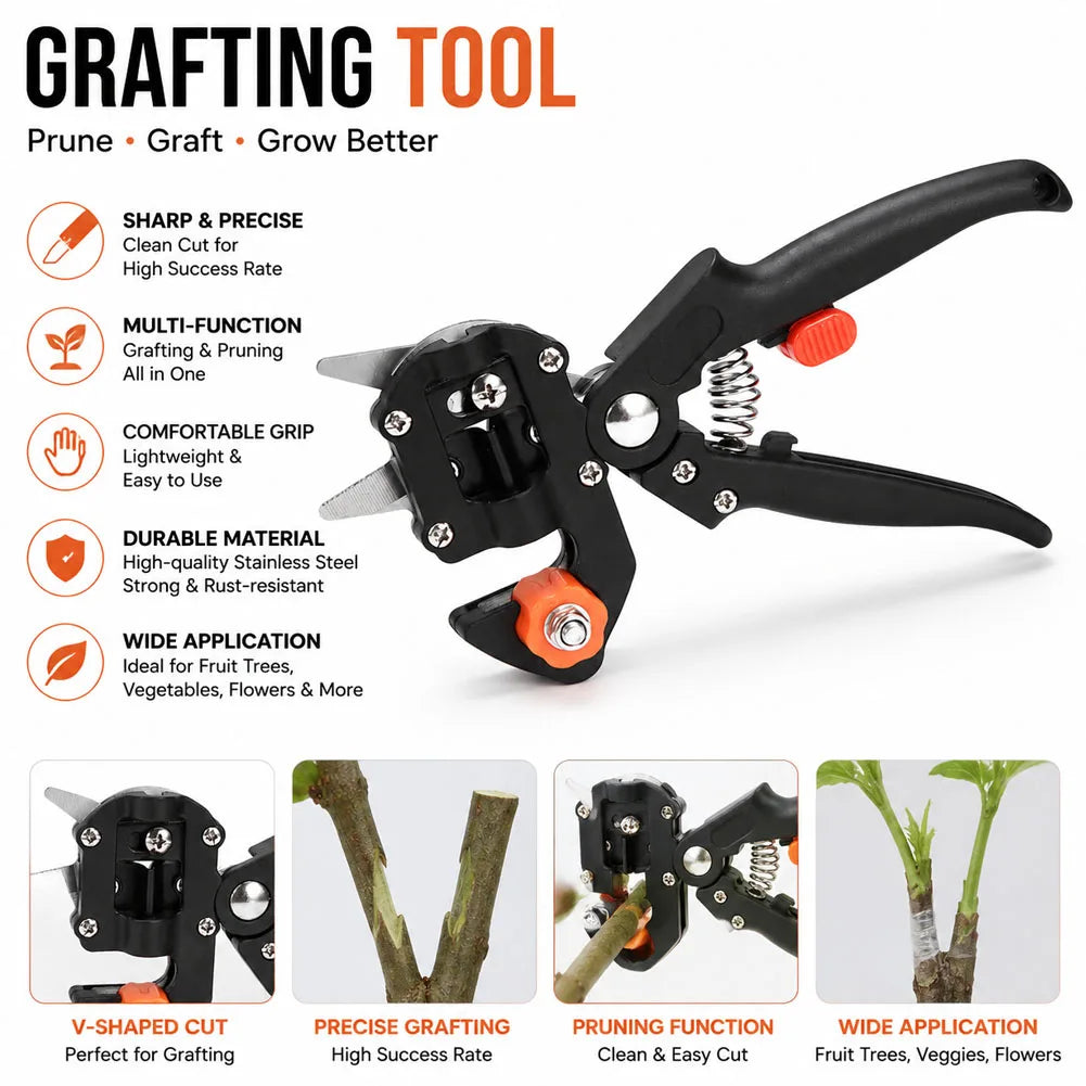 2-in-1 Garden Grafting & Pruning Tool – Fruit Tree Shears Grafting Pruning Tool Axl