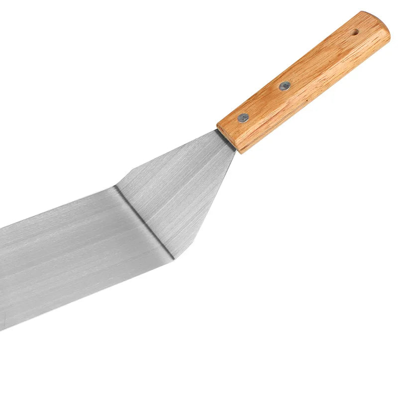 Wooden Handle Stainless Steel Spatula – BBQ Turner & Shovel Kitchen Spatula Turner Axl