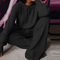 Women's 2-Piece Hooded Pajama Set – Long Sleeve Loungewear Women's Pajama Set Axl black XL