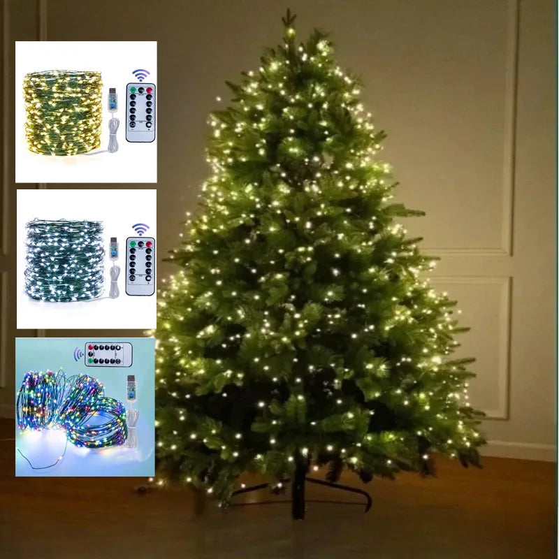 LED Copper Wire Fairy String Lights 8-Mode USB 5M 10M 20M LED String Lights Axl