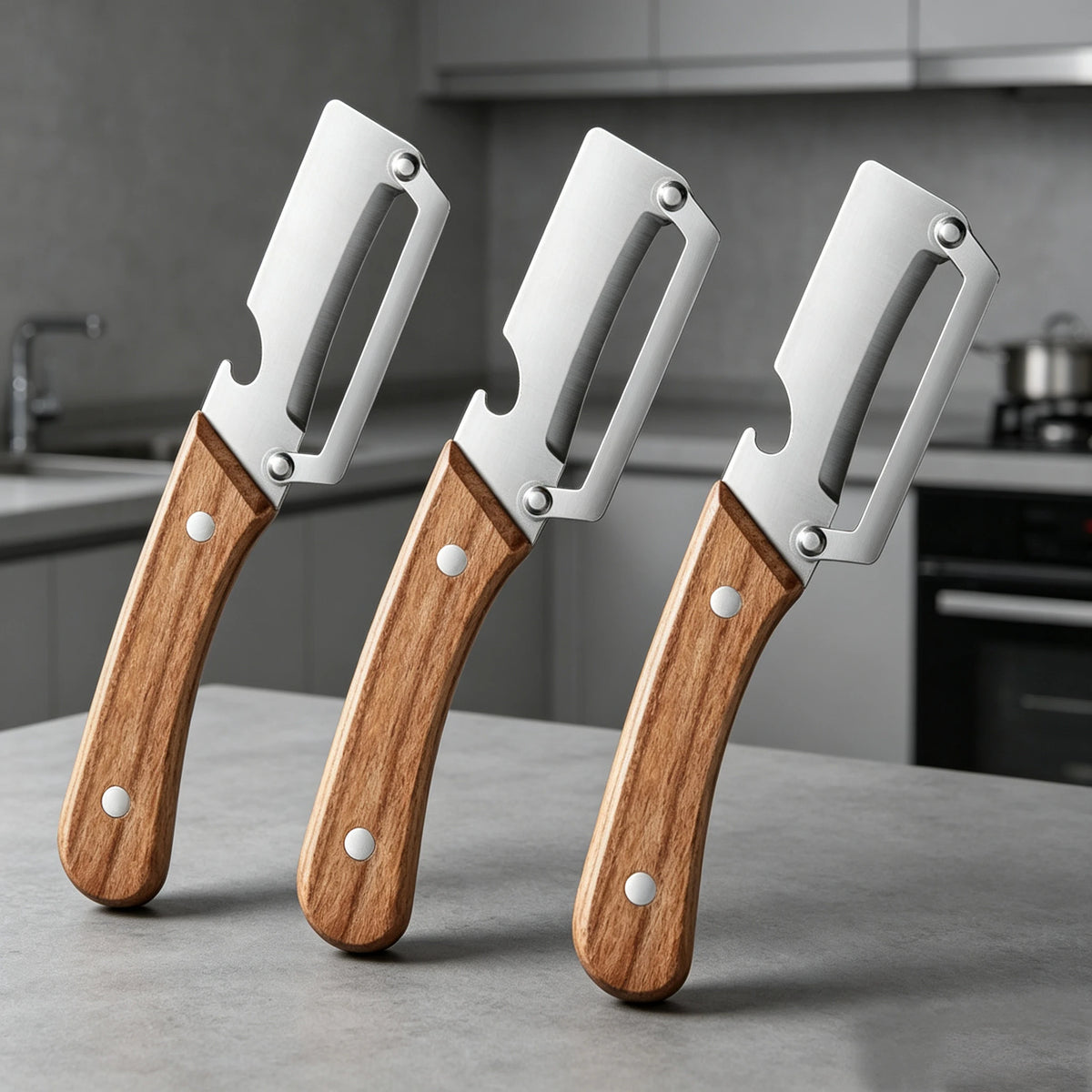 Stainless Steel Vegetable Peeler – Non-Slip Multi-Use Kitchen Tool Vegetable Peeler Axl 3pcs E