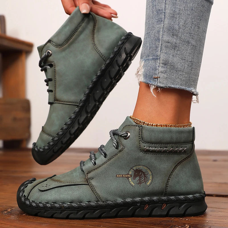 AZGB Women's Leather Sneakers – Lightweight, Non-Slip & Waterproof Women's Leather Sneakers Axl